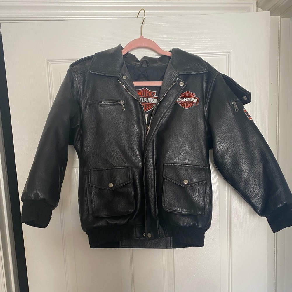 Vintage Harley Davidson faux leather jacket❤️‍🔥🏍